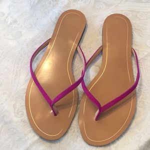 Hot pink suede strap Banana Republic sandals.